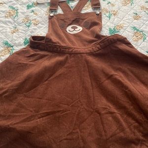 Brown Corduroy teddy bear dress